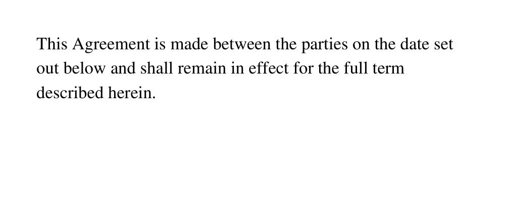 The original contract paragraph before editing.